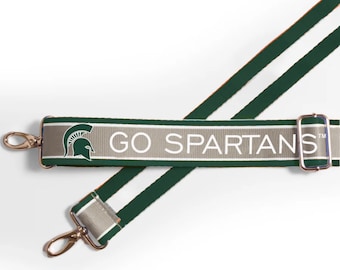 Michigan State GO SPARTANS - Justerbar handväska, Officiellt Licensierad, Stadiongodkänd, Mönstrad, Matchdag, Examenspresent, Axelrem