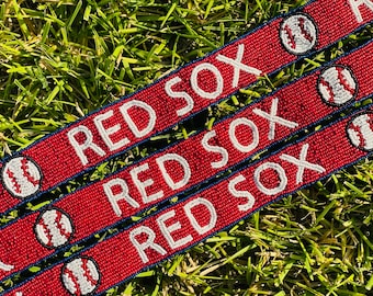 Boston Red Sox portemonnee met kralen, doorzichtige portemonnee, handgemaakt, crossbody, schouder, stadion goedgekeurd, wedstrijddag, MLB, afstuderen, Moederdag
