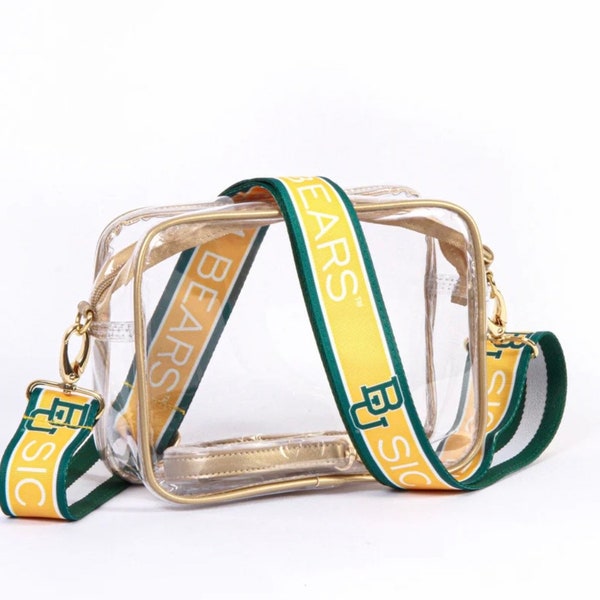 Baylor Clear Purse with Strap SIC 'EM BEARS - Lizensiert, Canvas, Geldbörse, Tailgate, Spieltag, Stadion, Crossbody, Back to School, Abschlussfeier