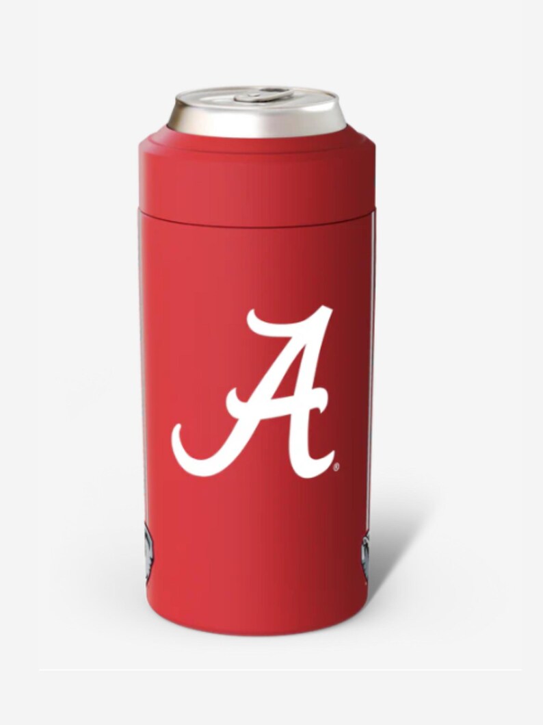 Enfriador de latas universal de Alabama Crimson Tide / Artículos para beber para el día del partido de la NCAA / Enfriador de latas y botellas con aislamiento / Regalo para fanáticos imagen 2
