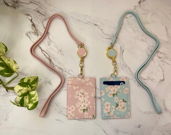 ID Badge Display with Credit Card Holder and Retractable Reel, Id card, Lanyard id holder, Id wallet lanyard, Stretchable, Valentines