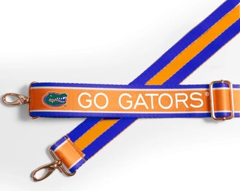 Florida GO GATORS - Correa de bolso ajustable, con licencia, aprobado por el estadio, día del juego, estampado, lienzo, regalo de graduación, regreso a la escuela