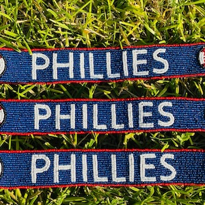 Philadelphia PHILLIES, Handmade Beaded Purse Strap, Clear Bag, Crossbody, Shoulder, Stadium Approved, Game Day, Graduation Gift, Tailgating