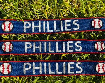 Philadelphia PHILLIES, Handmade Beaded Purse Strap, Clear Bag, Crossbody, Shoulder, Stadium Approved, Game Day, Graduation Gift, Tailgating