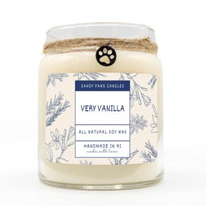 Very Vanilla Soy Wax Candle -paraffin-free, phthalate-free, pet friendly