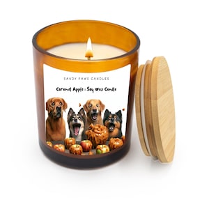 CARAMEL APPLE - Amber Jar - Dog-Lovers Fall Collection - Soy Wax Candle - paraffin-free, phthalate-free