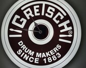 Gretsch Drums Dealer Style Light Up Clock Killer Cool Man Cave Garage Bar Item