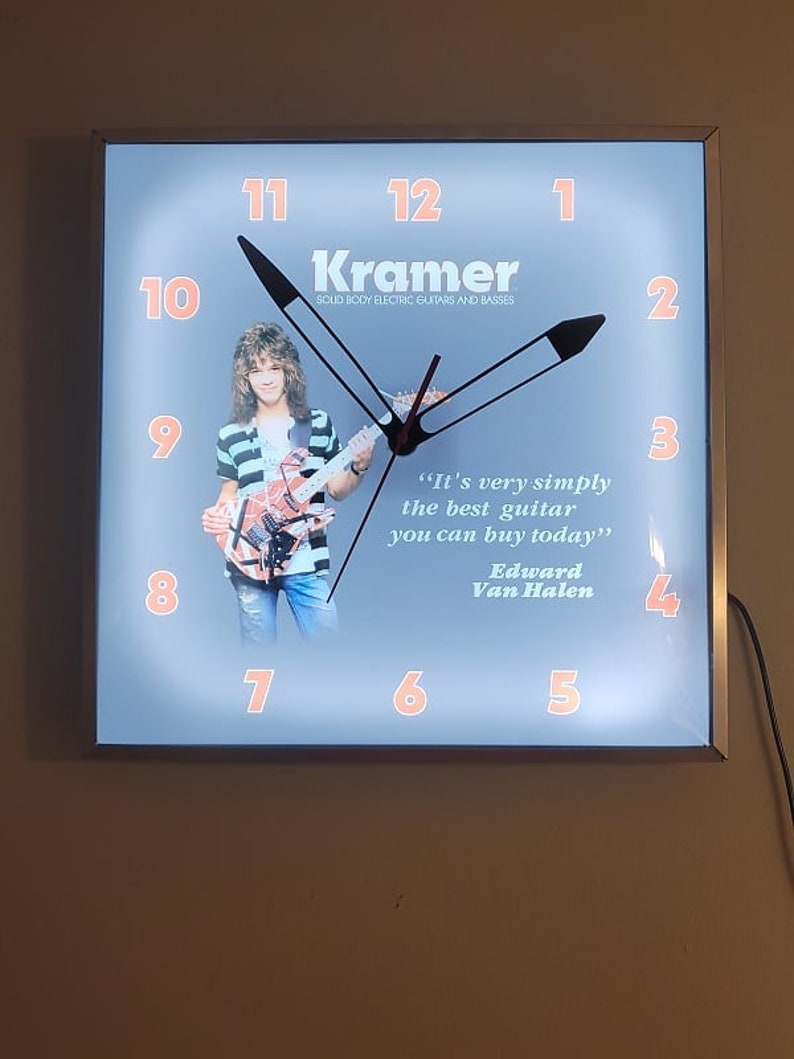 Kramer Reverse Clock 1984 Kramer Guitars Dealer Style Light up Clock Eddie Van Halen ...