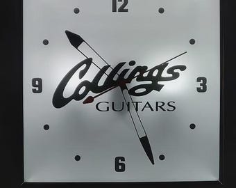 Collings Guitars Dealer Style Light-Up Clock Killer Cool Man Cave/Garage Item