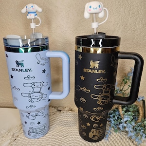 Rollo de canela de 40 oz personalizado grabado con láser kawaii, tapa de paja GRATIS, taza Sanri