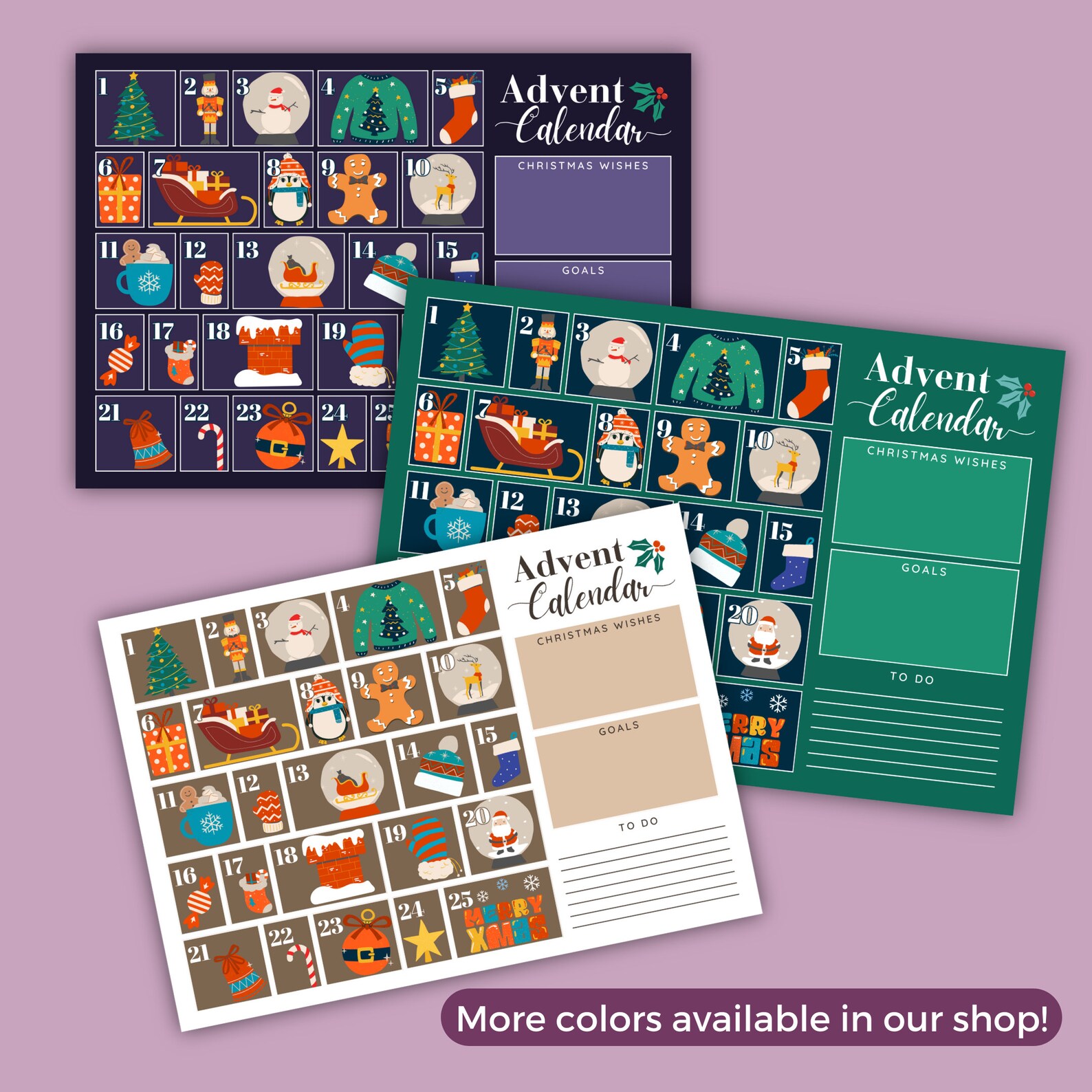 Printable Advent Calendar Christmas Countdown Advent Christmas Calendar