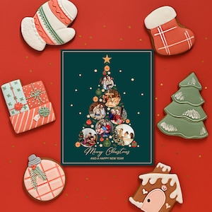 Modèle de collage d'arbre de Noël, cadeau de collage photo pour Noël, cadeau personnalisé pour maman, cadeau pour grand-mère, collage de Noël sur toile, 7 emplacements