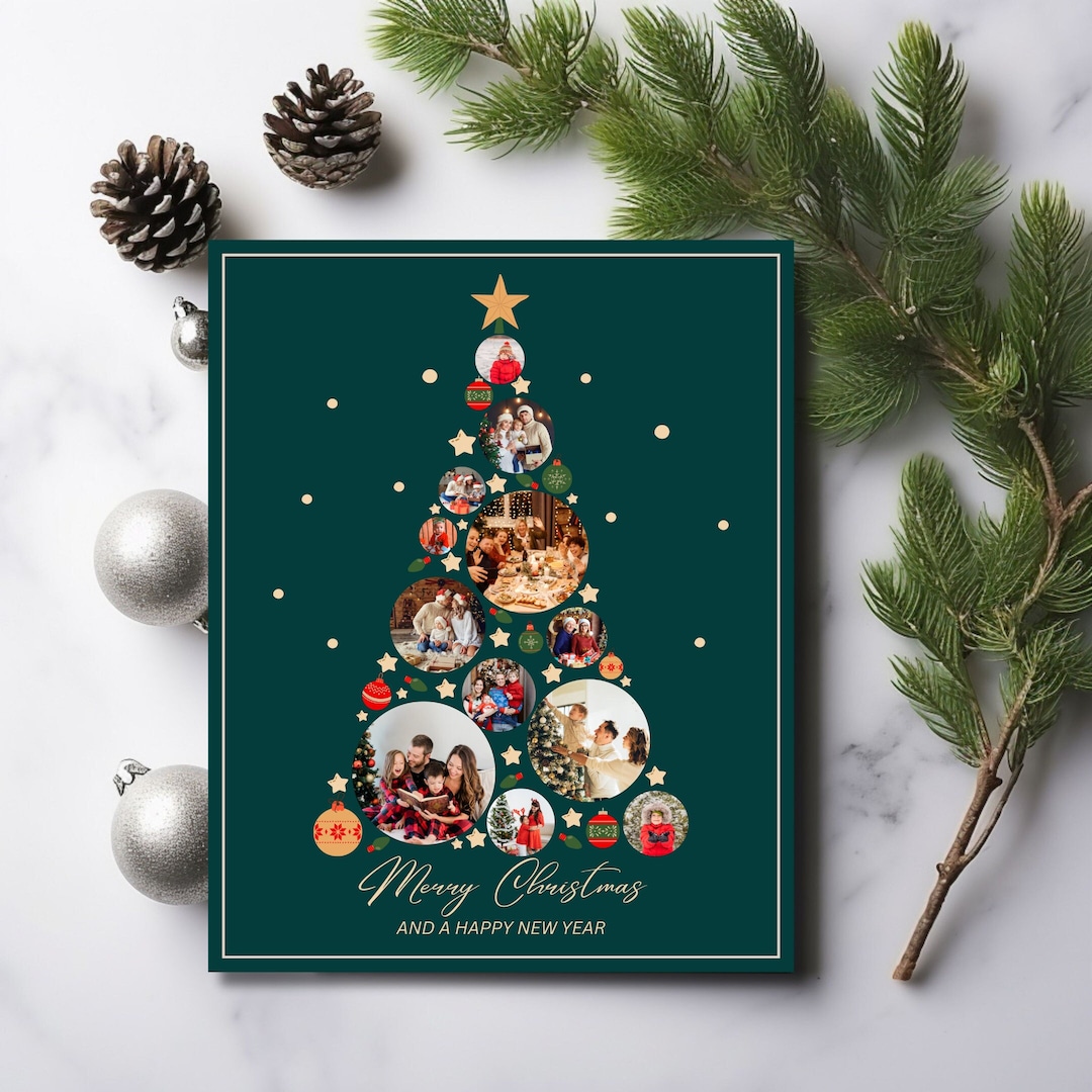 Christmas Tree Collage Template Photo Collage Gift for Christmas
