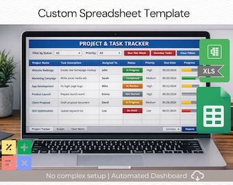 Custom Spreadsheet Template | Personalized Budget, Business Planner (Google Sheets & Excel)