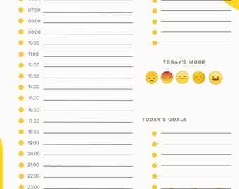 Hourly Planner| Daily Time Blocking schedule (printable)
