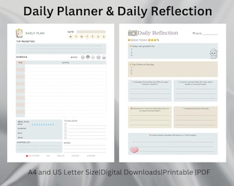 Hourly Planner: Time Blocking, Reflection and Productivity (Printable)