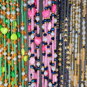 Crystal Waist Beads: African Belly Chains with Hearts