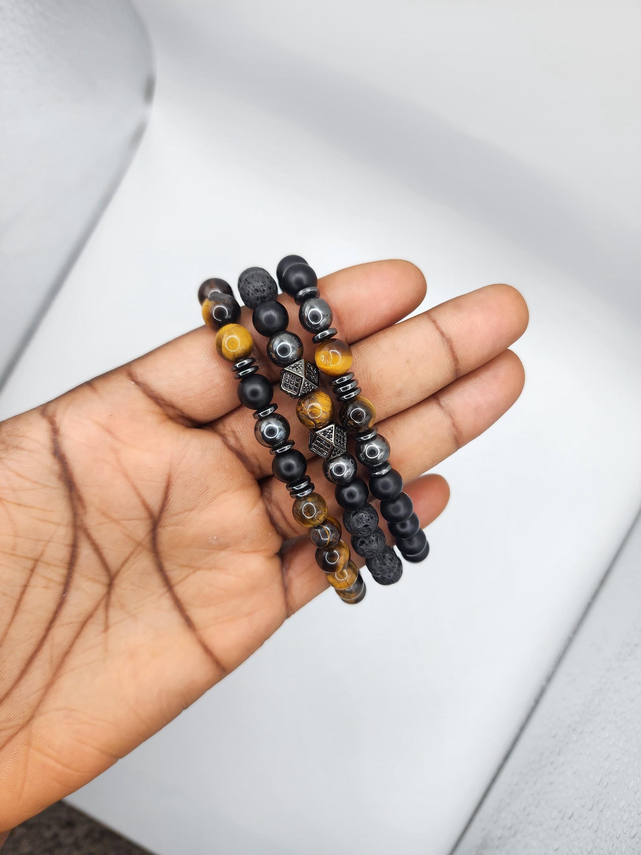 ★OY★L STONE BRACELET - BLACK★正規品/韓国直送料込/人気 Shungite Bead Stretch Bracelet | Meditation, Protection