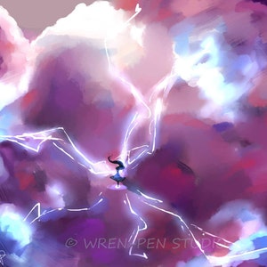 Storm of Magic: A Fantasy Digital Illustration of Lightning Magic