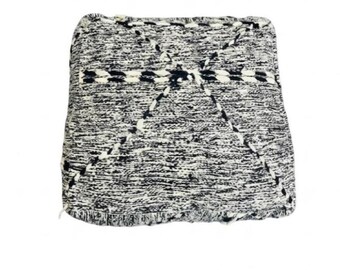 Vintage Moroccan pouf – Floor cushion, kilim ottoman pouf