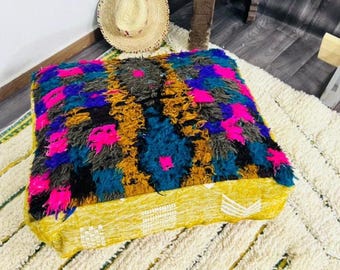 Vintage Moroccan pouf covers