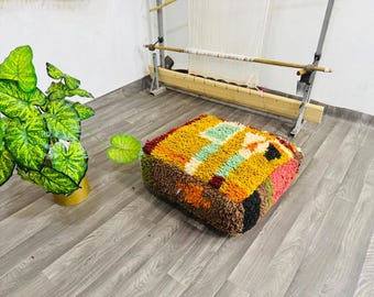 Fodere per pouf marocchini colorate fatte a mano - Pouf ottomano in lana personalizzato