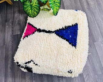 Puf otomano marroquí vintage hecho a mano - cojín de suelo vintage