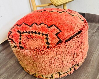 Vintage Marokkaanse poef – Vloerkussen, kilim ottoman poef