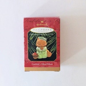 1997 Hallmark Keepsake Godchild Ornament: Vintage Squirrel in Pajamas