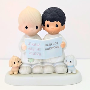 Precious Moments Perfect Harmony Figurine #521914 | Collectible Gifts & Home Decor | Two Choir Boys Vintage Figurine