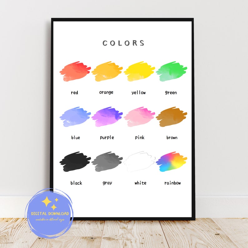 5 Pack Bundle ENGLISH Poster Instant Download Montessori Kids Children ...