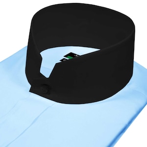 Imperial High Stand Collar Clerical Shirt Pure Cotton Sky Blue Dress Shirt Men Roman Tonsure Collar Formal Shirt Long Sleeves Hidden Placket