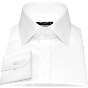 Windsor Collar Shirt, English Spread High Collar Cream Beige