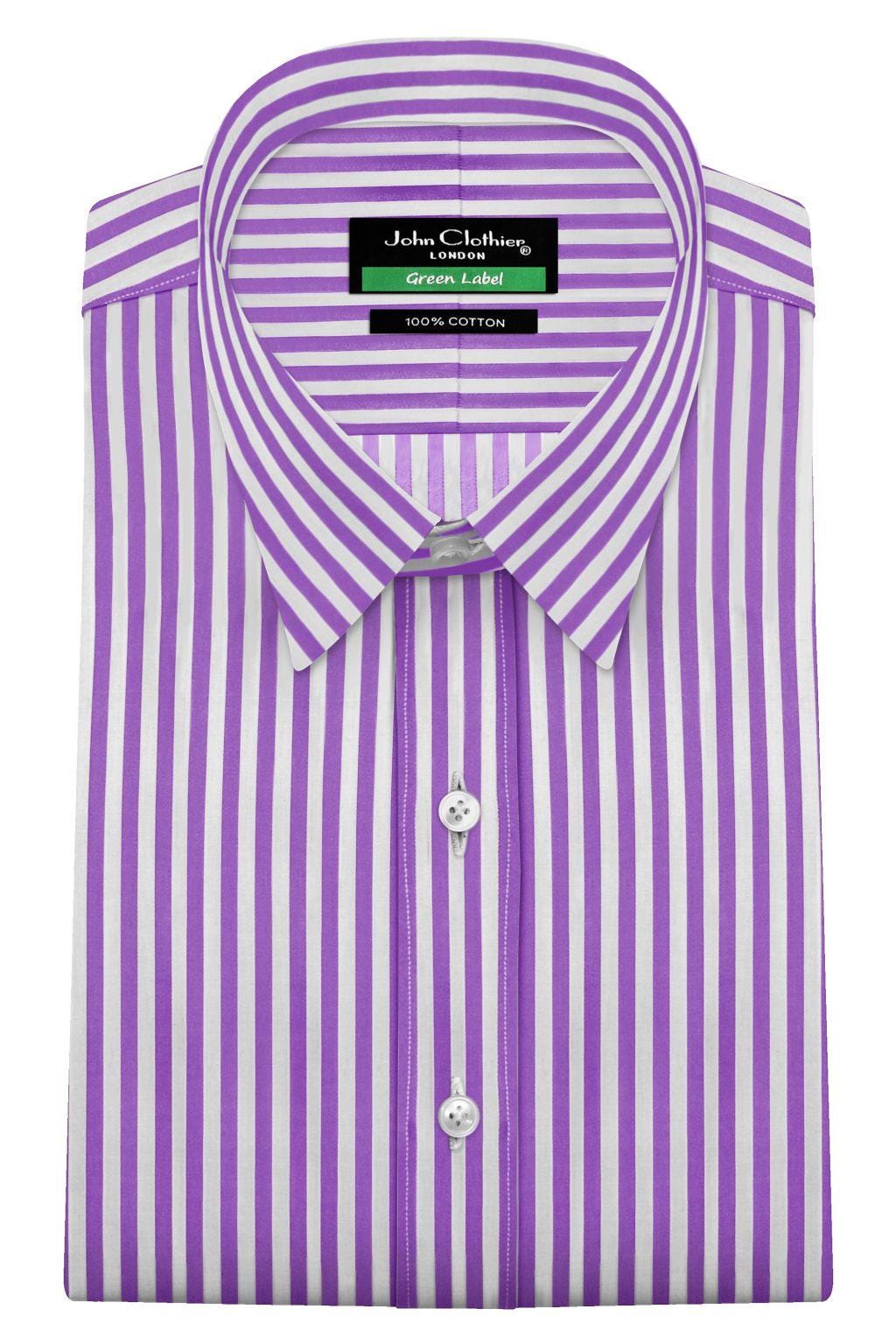 mens purple striped dress shirt Made-in-USA Purple Slim Stripe Broadcloth Shirt