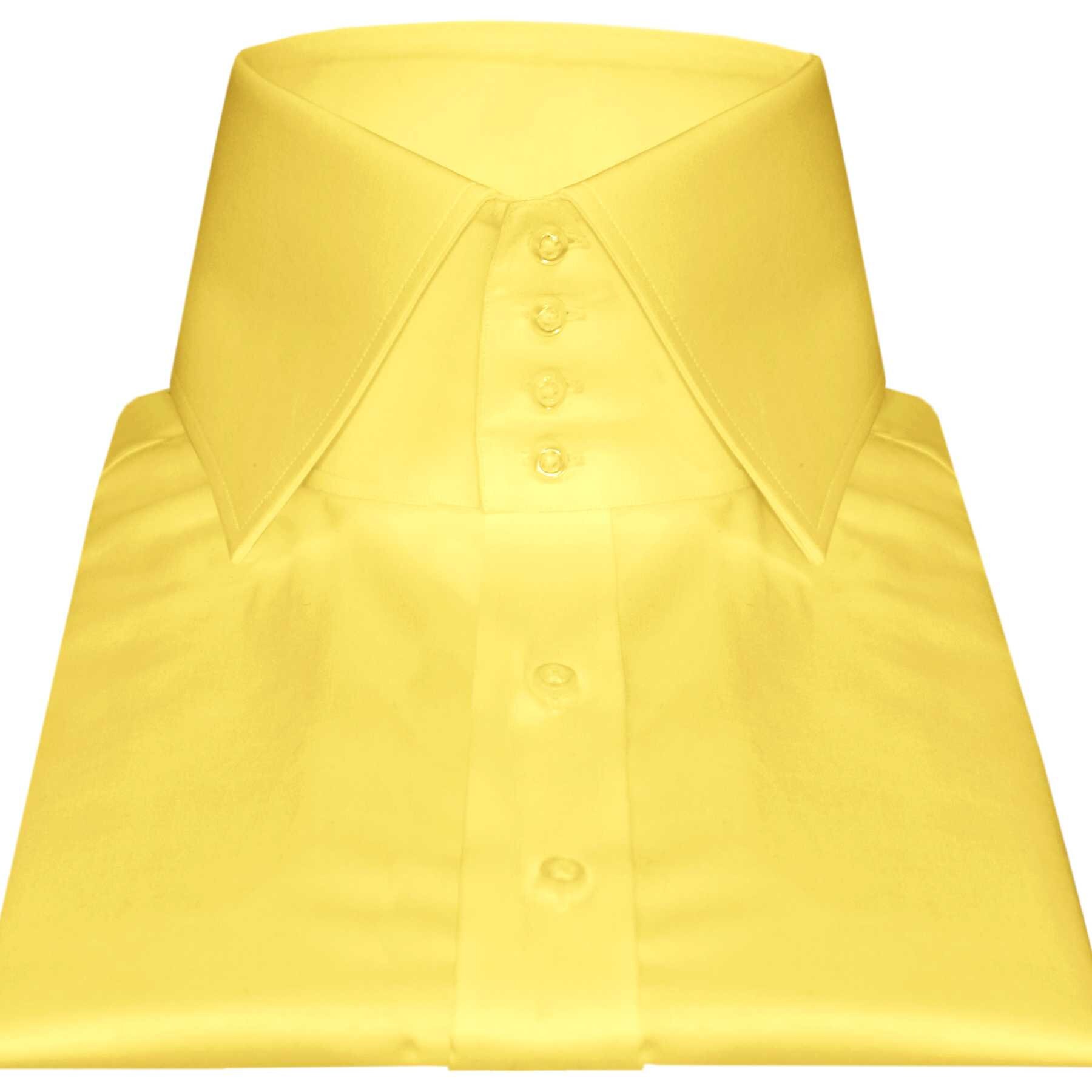Yellow High Collar Tall Neck Shirt Iconic Windsor Collar High 