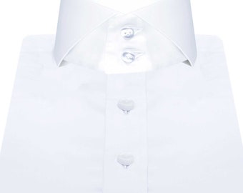 White Shark Collar Long Sleeves Evening Dinner Shirt