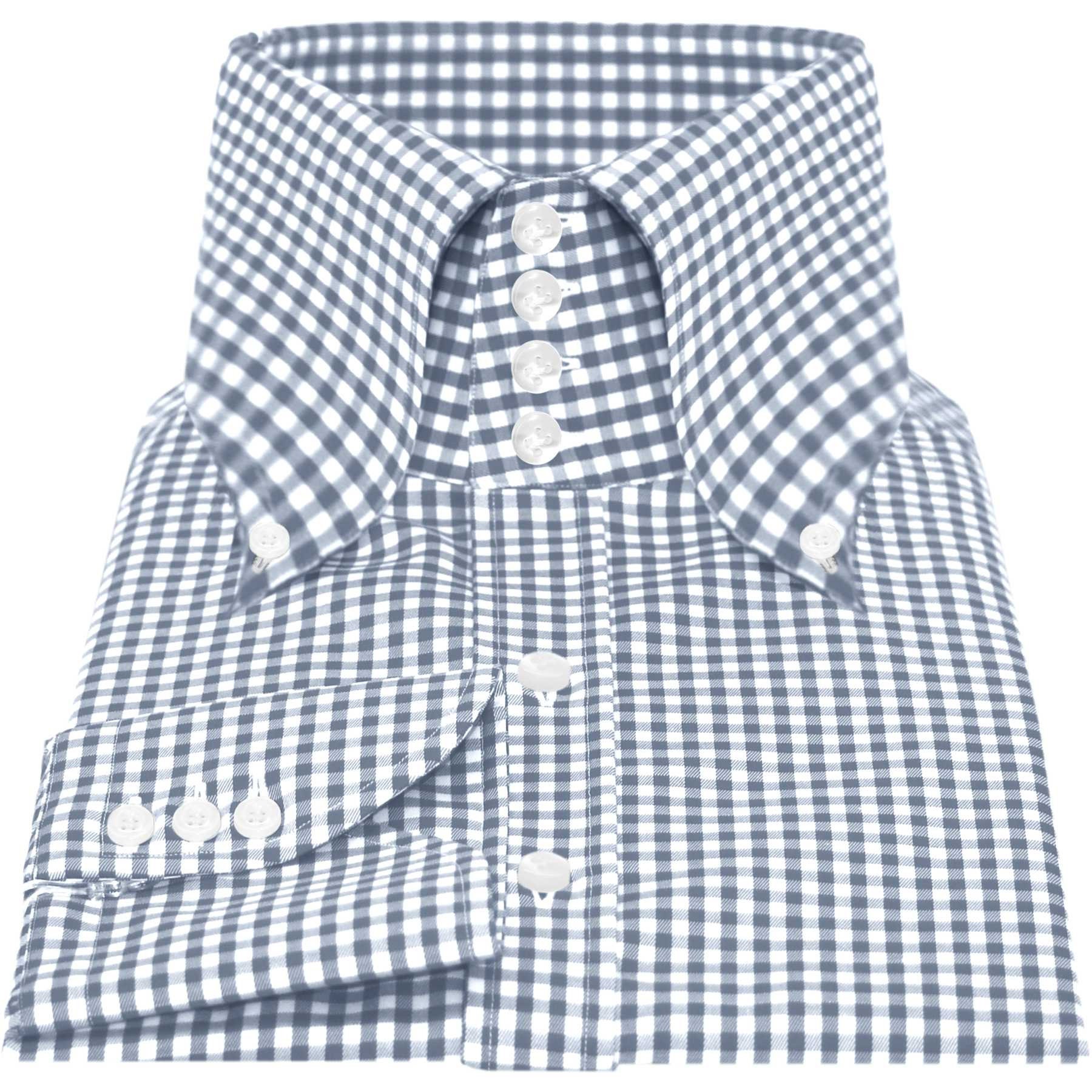 High Button Down Collar Work Formal Dress Shirt Men's Long