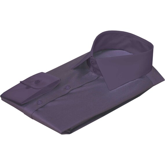 fitted lace wedding dress Violet-Grape Purple Plain Solid Formal Premium Cotton Shirt For Men