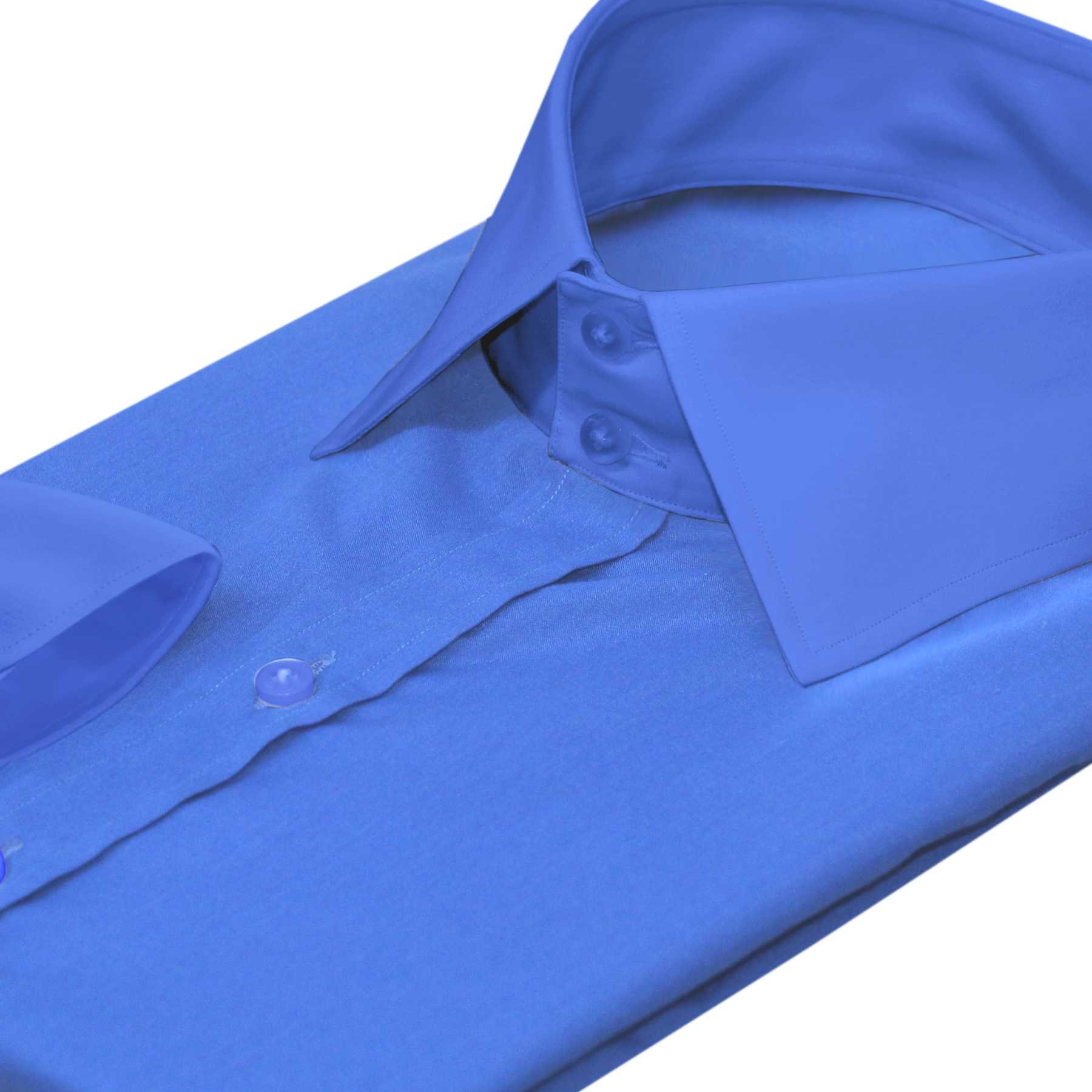 High Spread Collar Royal Blue Formal Dress Shirt Men's Pure Cotton Long Sleeves Vintage Collar English Large Collar, Windsor Collar Shirt High Spread Collar Royal Blue Formal Dress Shirt Men's Pure Cotton Long Sleeves Vintage Collar English Large Collar, Windsor Collar Shirt