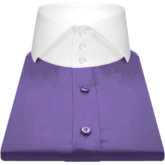 purple dress shirt with white collar and cuffs Buy Cadenc Purple White Cuff Collar Cotton Stripes Shirt John Ellies India