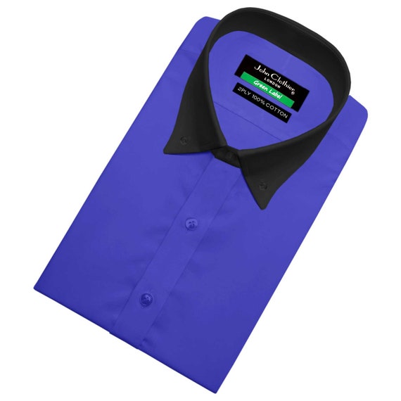 Royal Blue Polo Kent Collar Dress Shirt Men's 100% Cotton Full Sleeves  Oxford Collar Shirt Button Down Collar Polo Shirt Meade to Measure - Etsy  Canada