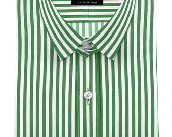 green emerald velvet dress Comfort Stretch Non-Iron Stripe Dress Shirt with Contrast Trim