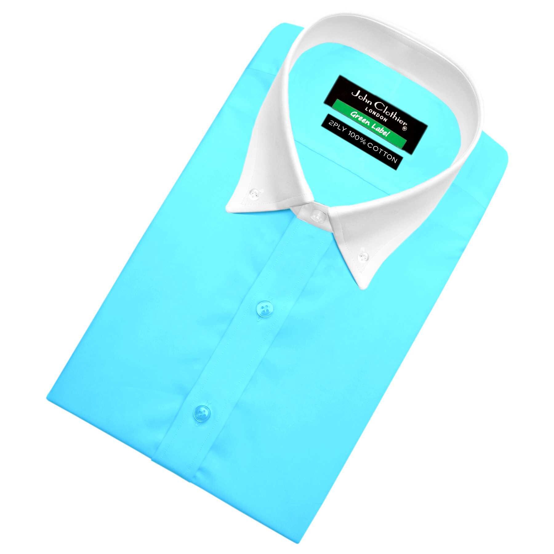 Sea Blue, Marine Blue Oxford Collar Dress Shirt Mens Pure Cotton Button  Down Collar Polo Shirt Long Sleeves Pointed Kent Collar Formal Shirt - Etsy