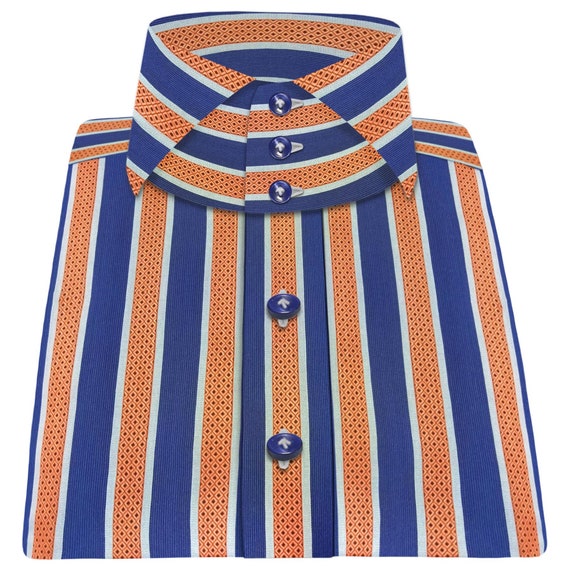 mens orange striped dress shirt Striped Signature Oxford Shirt