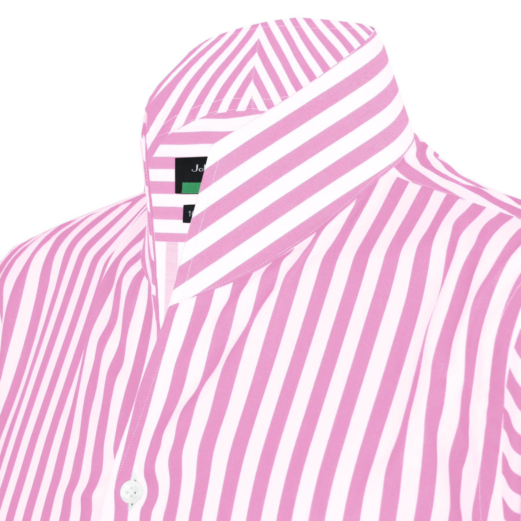 High Collar Shirt Pink and White main image 1