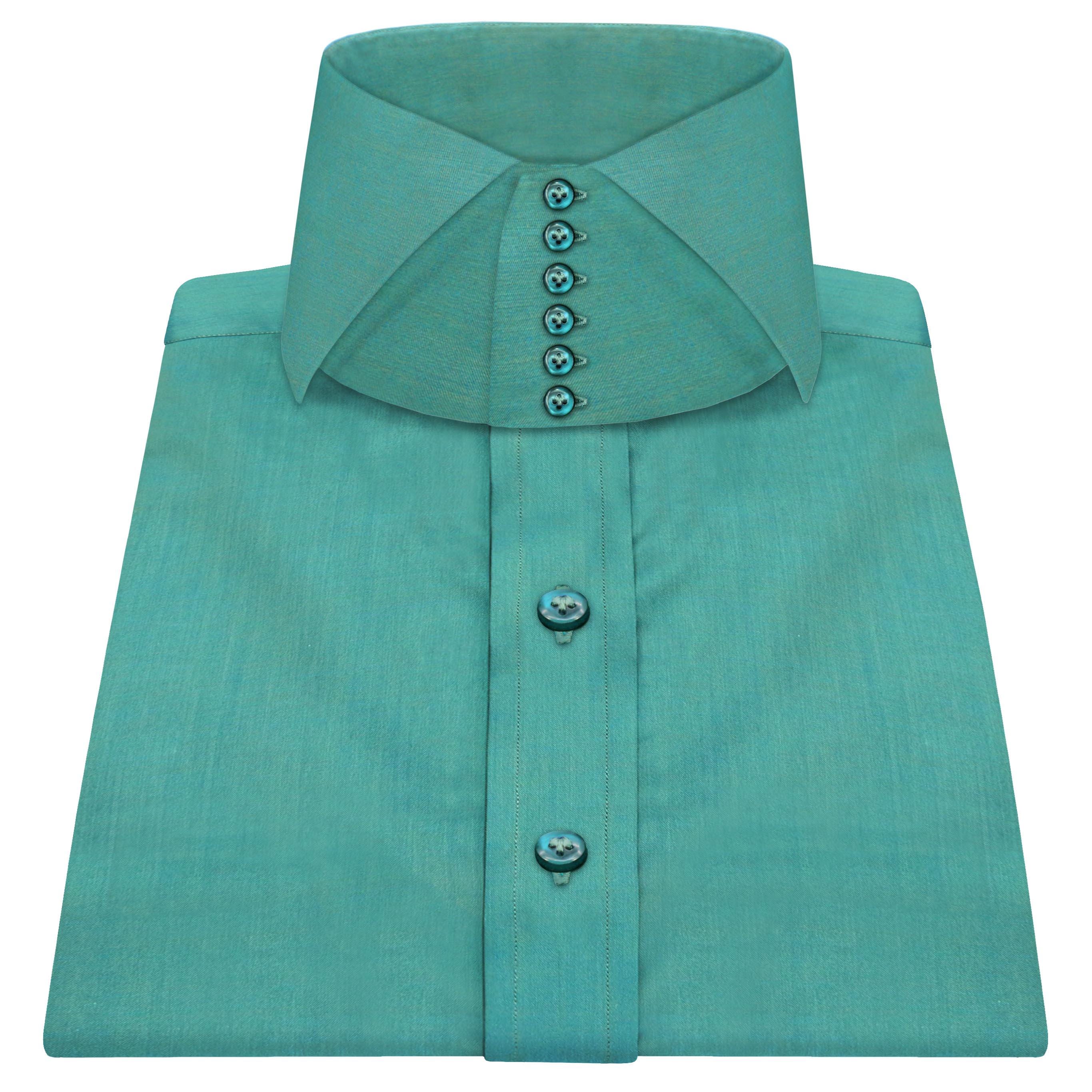 【foufou】high neck dress shirt President Cutaway 6 Button High Collar Londoner Collar Shirt Pure