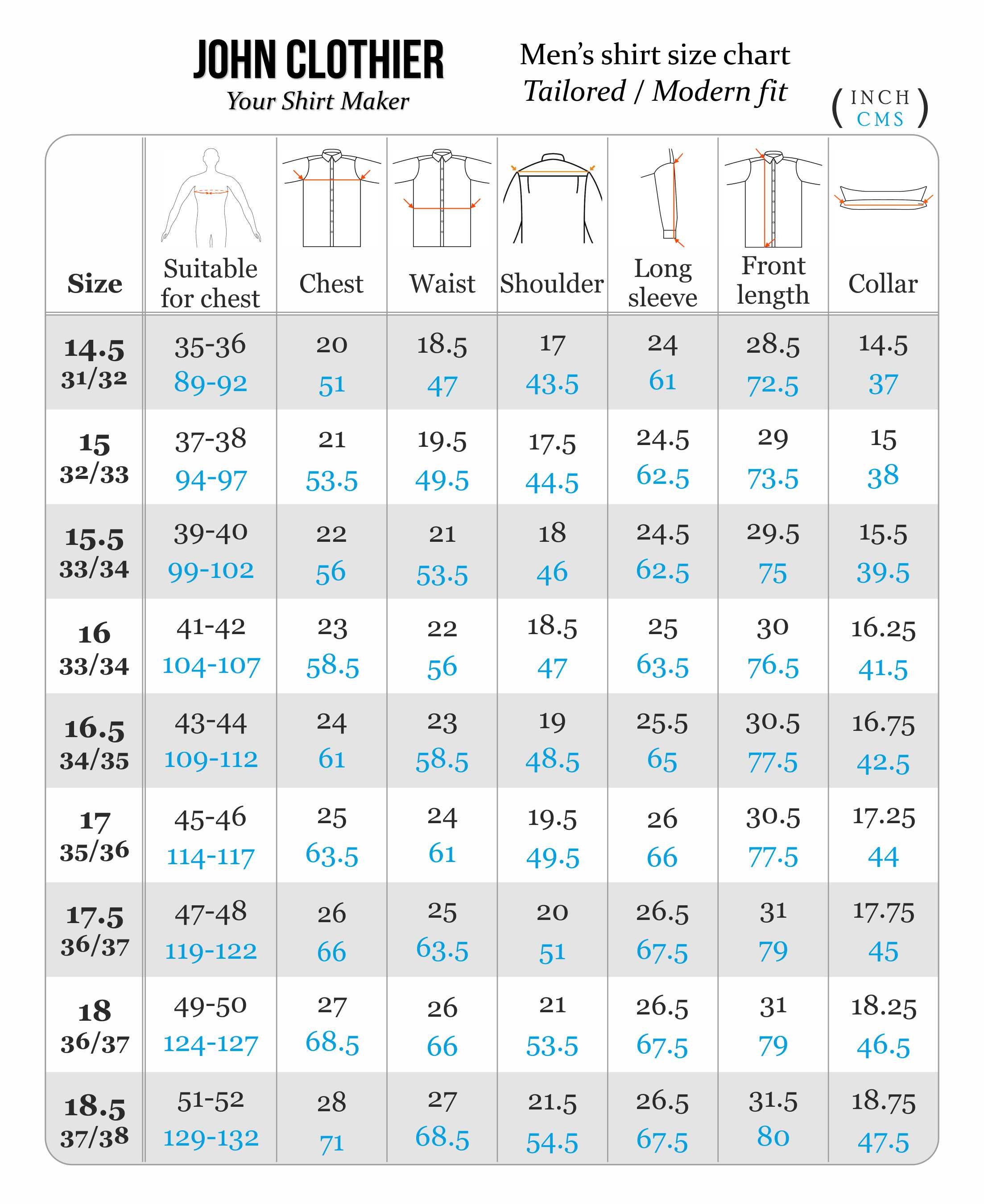 dress shirt collar size chart Shirt Collar Width, Height and Point Lengthand Poll!  Bond Suits