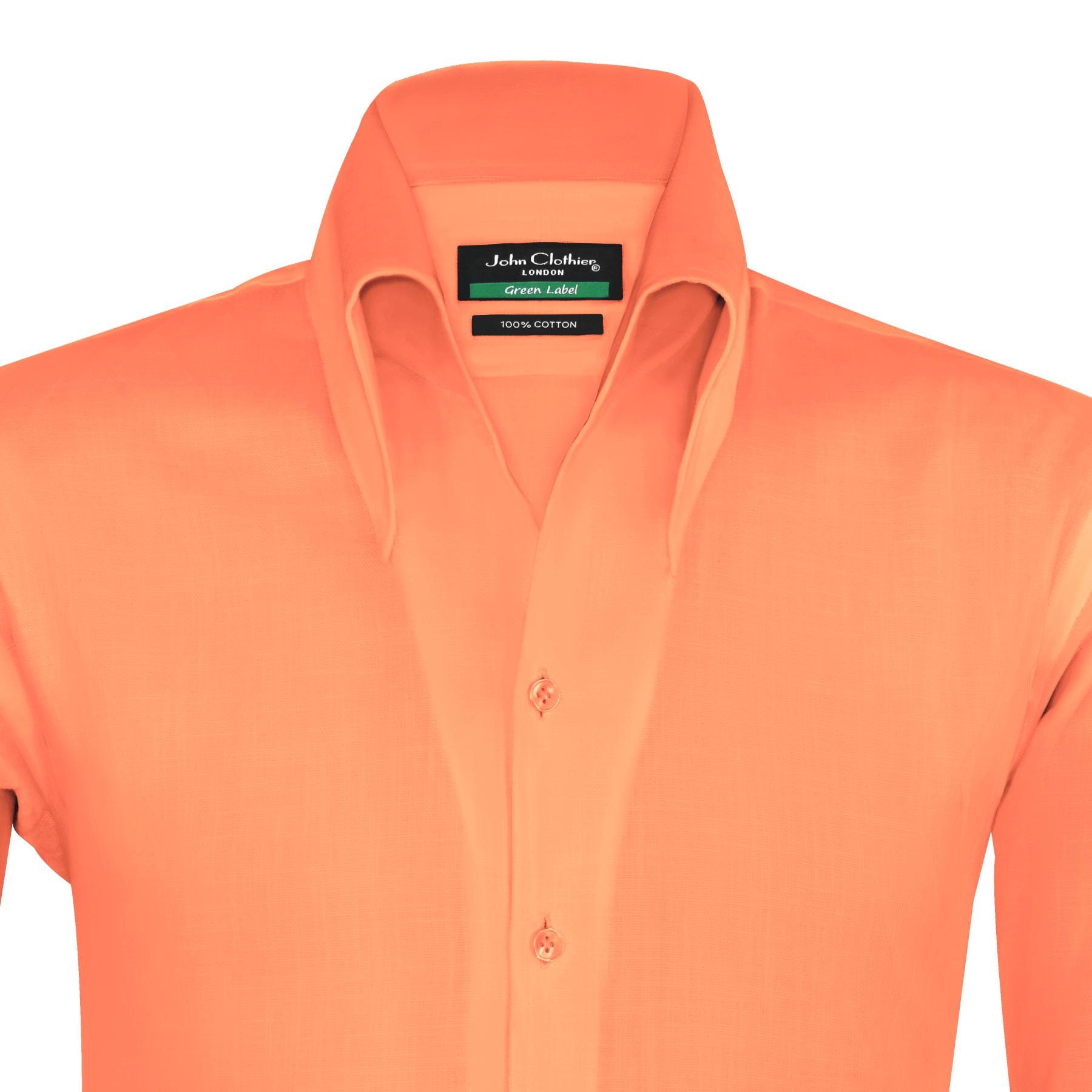 mens bright orange dress shirt Bright Orange with Black Accent Designer Dress Shirt