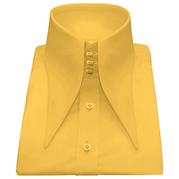 mustard yellow mens dress shirt Men's Mustard Black Bold Stripe French Cuff Dress Shirt with Tie, Cuff Links and Pocket Square 15 33/34 / Mustard