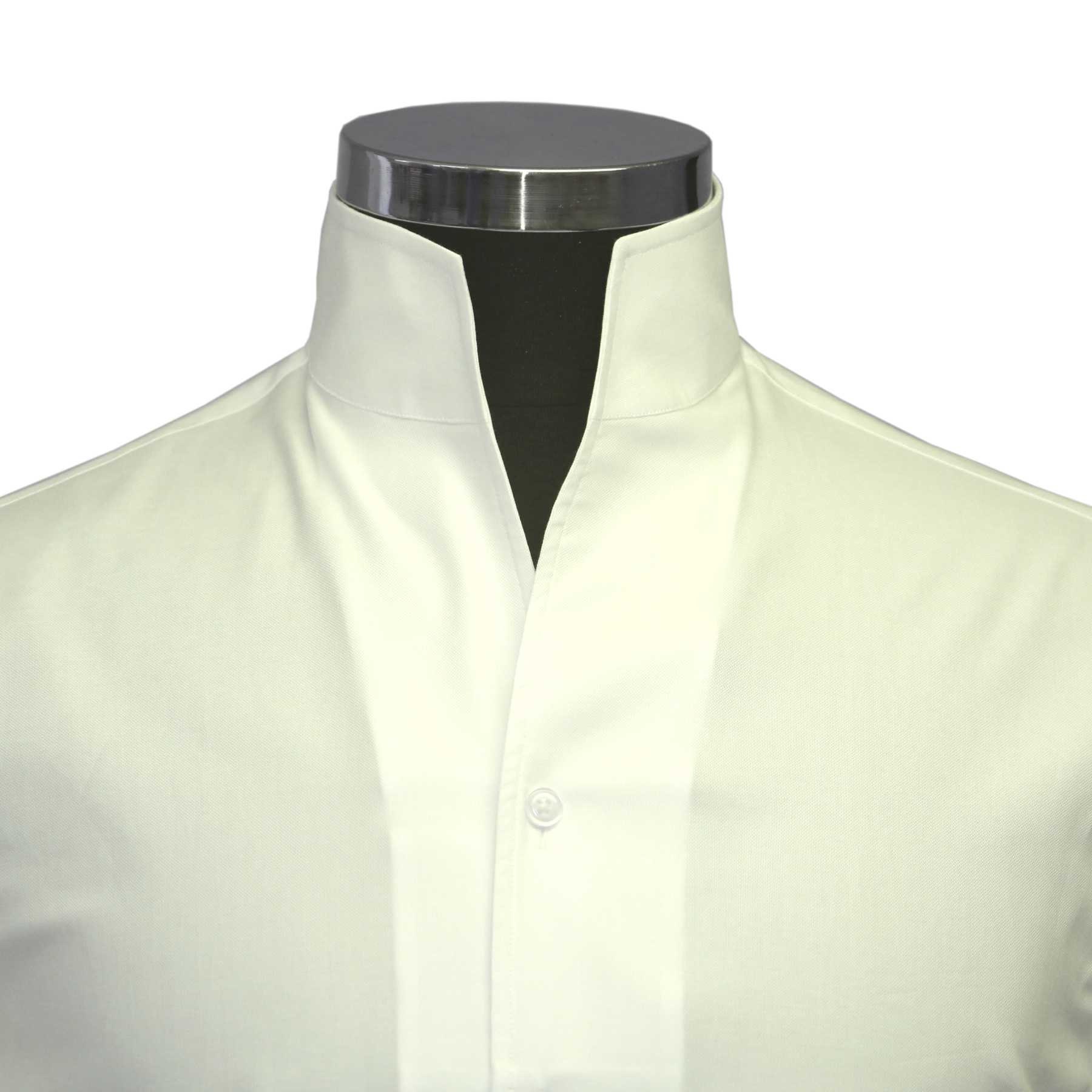 High Open Buttonless V Collar Cream, off White Semi Formal